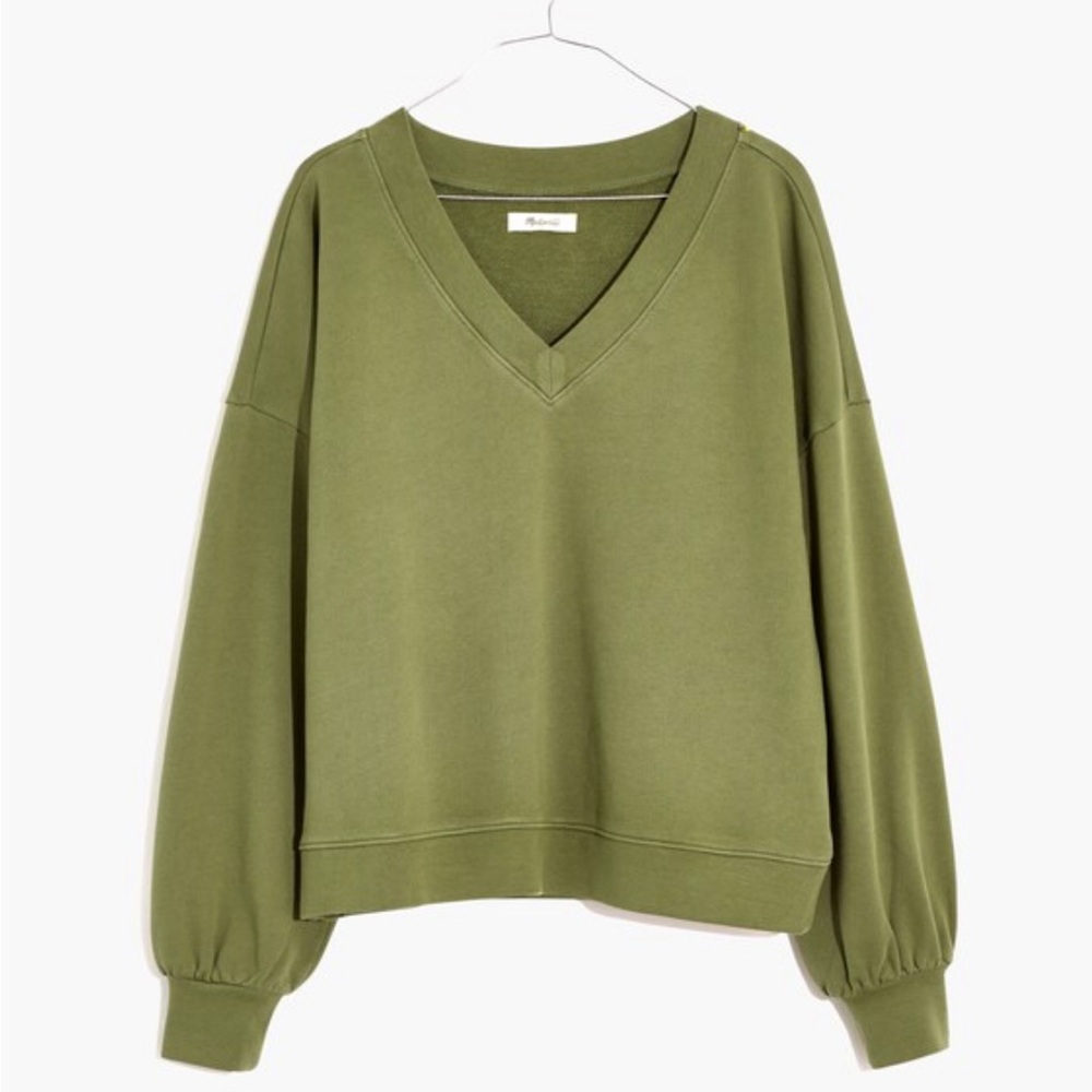 Madewell Resourced Cotton V Neck Sweater Green Women’s Small